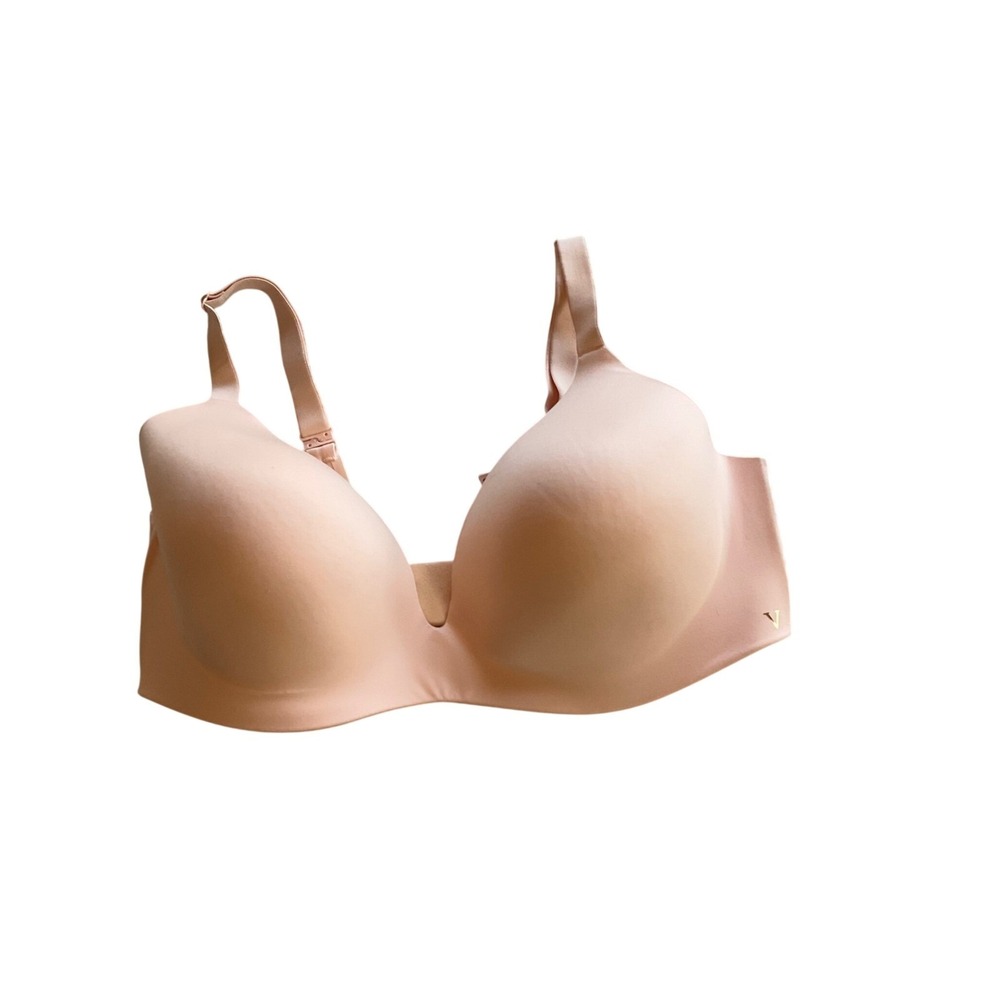 Victoria's Secret Lined Semi Demi Bra Women 36DD Peach Pink Seamless Lingerie